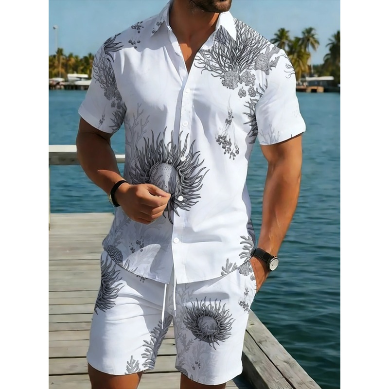 Resort Shirt Floral - Setelan Kemeja & Celana Pendek Pria