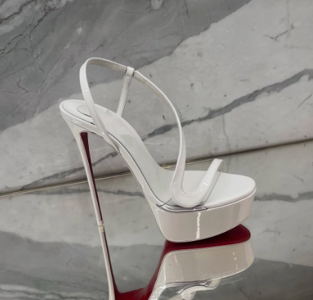 Casual Sandal Leather - Sandal Stiletto Platform Kulit Metalik Rose