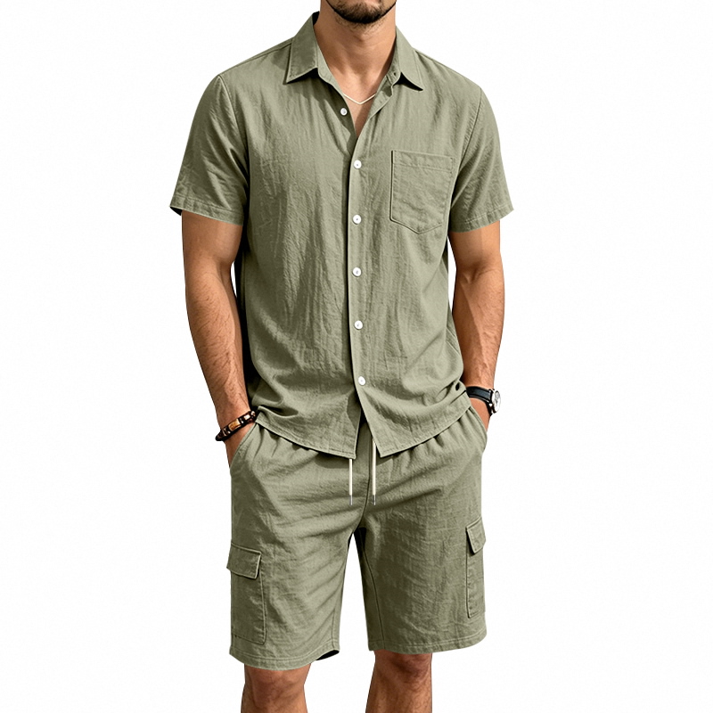 Setelan Linen Amerika Musim Pa - Short Linen Drawstring ulasan dan harga