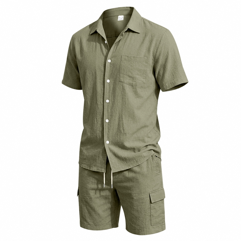 Setelan Linen Amerika Musim Pa - Short Linen Drawstring ulasan dan harga